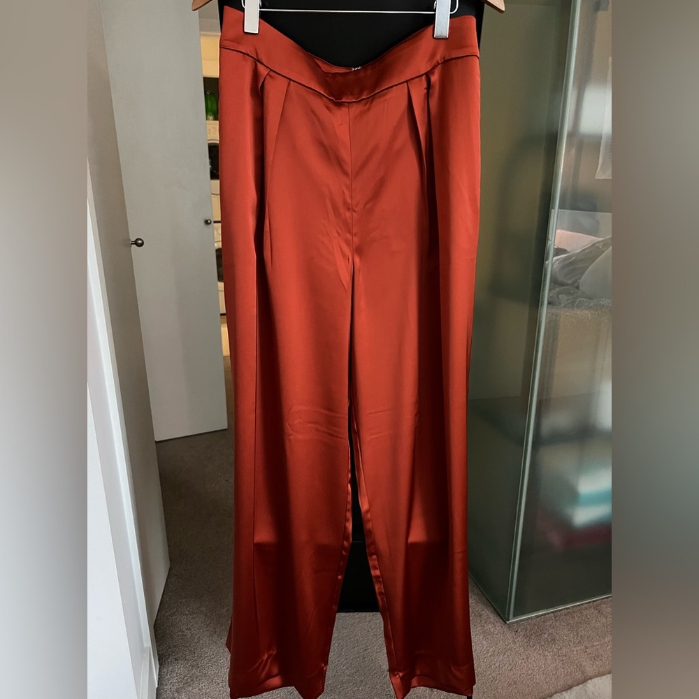Banana Republic Orange Satin Wide Leg Pants